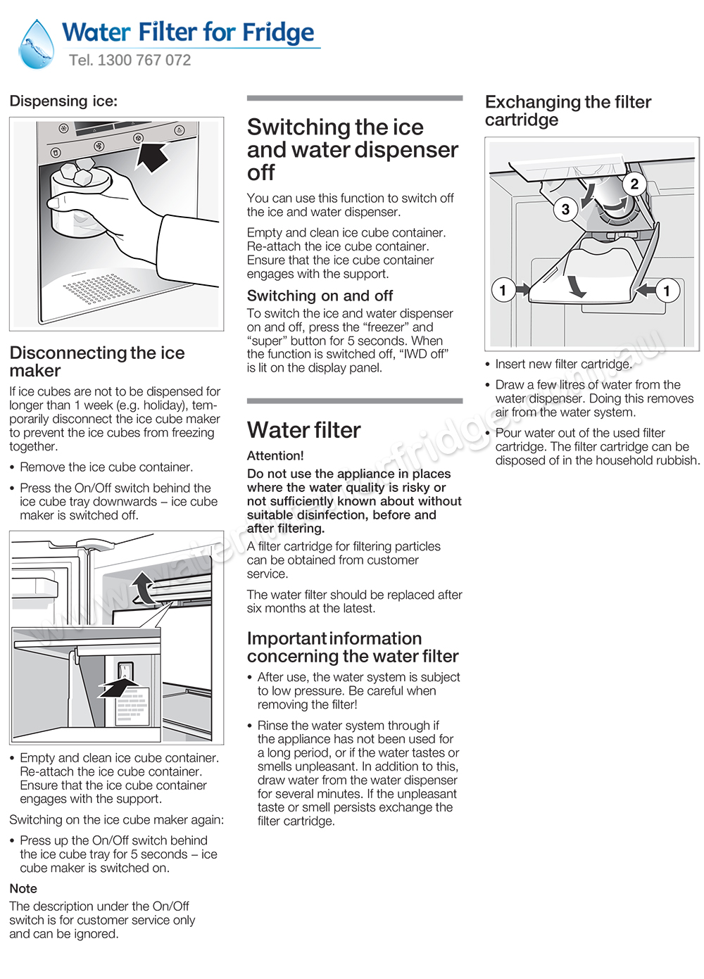 Bosch 9000077104 Genuine Fridge Water Filters Water Filter for Fridge